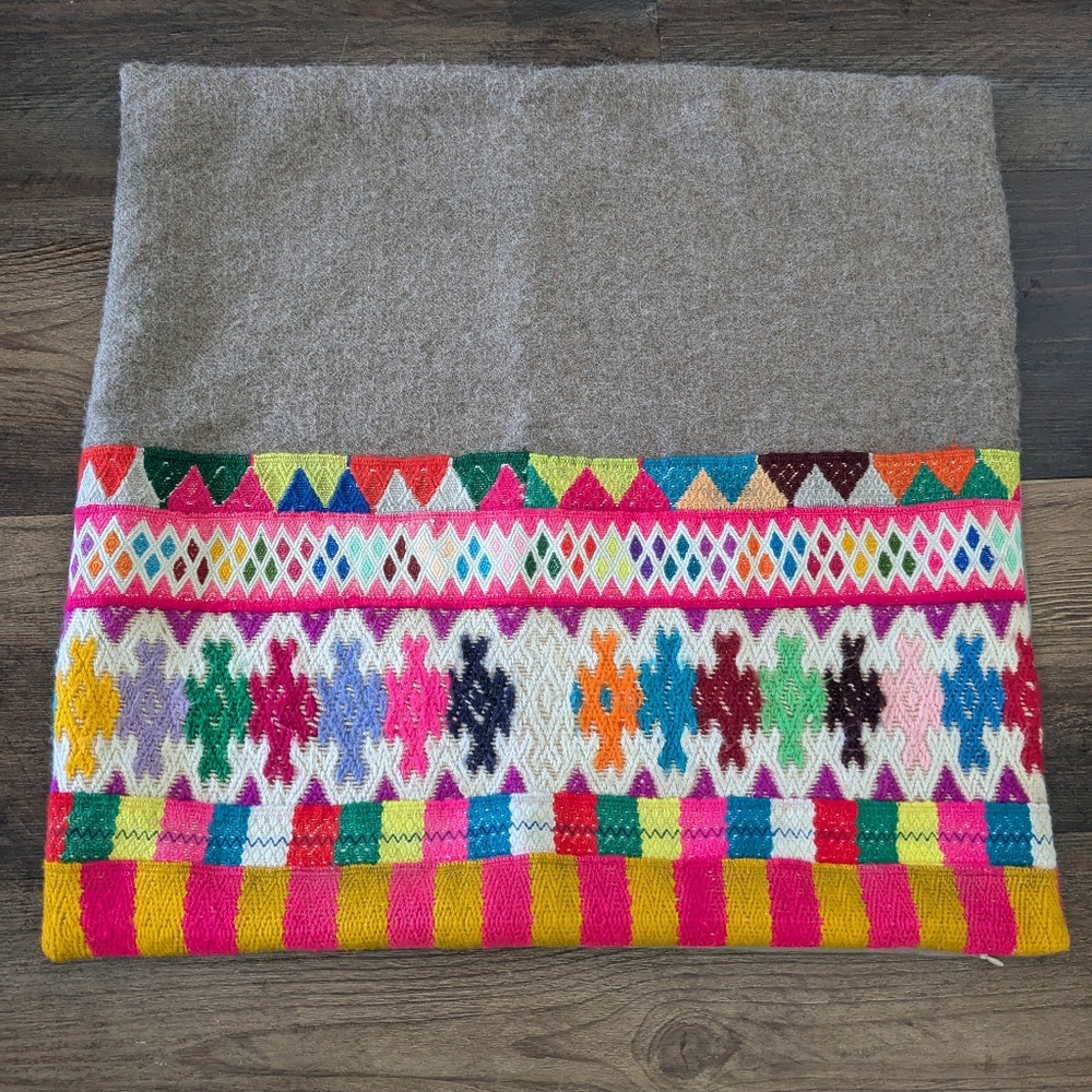 Bohemian pure baby alpaca pillow cover made in Peru Vintage Heirloom Shu…